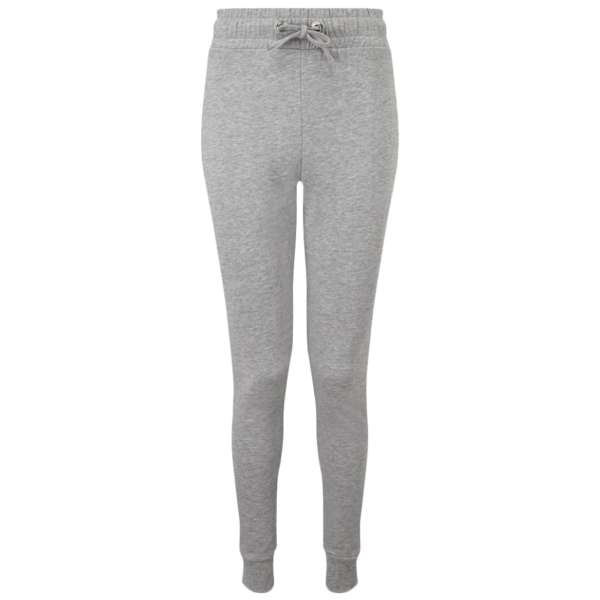 TriDri Women's Fitted Maria Joggers, Heather Grey, Front view