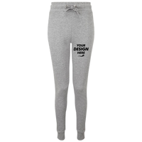 TriDri Women's Fitted Maria Joggers, Heather Grey, Front view, Mockup