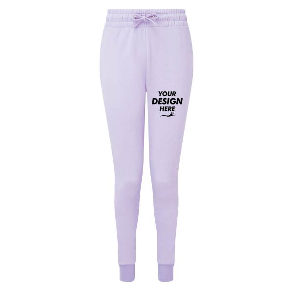 TriDri Women's Fitted Maria Joggers, Lilac, Front view, Mockup