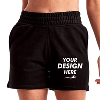 TriDri Women's Maria Jogger Shorts, Black, Front view, Mockup