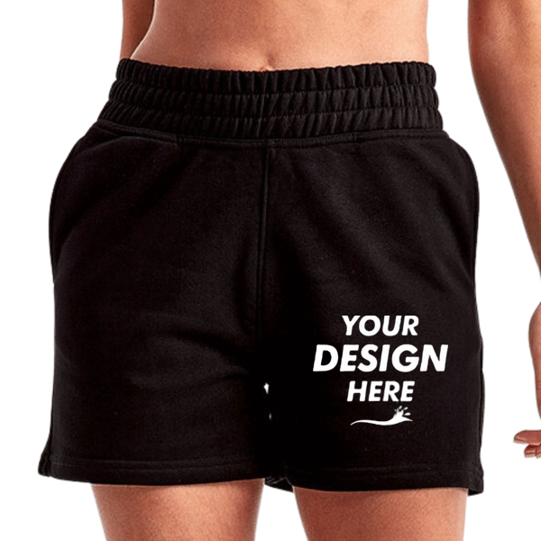 TriDri Women's Maria Jogger Shorts, Black, Front view, Mockup