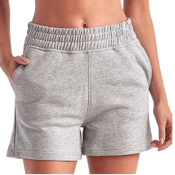 TriDri Women's Maria Jogger Shorts, Heather Grey, Front view