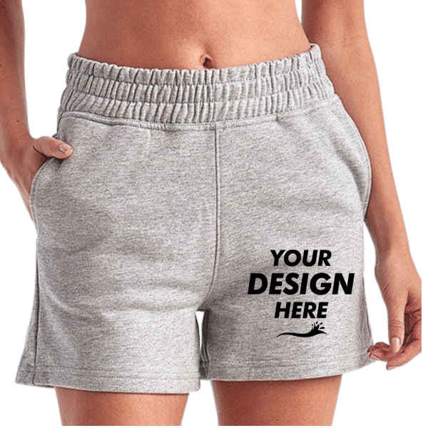 TriDri Women's Maria Jogger Shorts, Heather Grey, Front view, Mockup