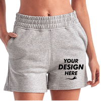 TriDri Women's Maria Jogger Shorts, Heather Grey, Front view, Mockup