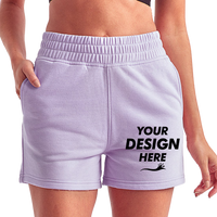 TriDri Women's Maria Jogger Shorts, Lilac, Front view, Mockup