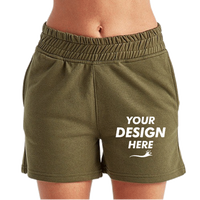 TriDri Women's Maria Jogger Shorts, Olive, Front view, Mockup