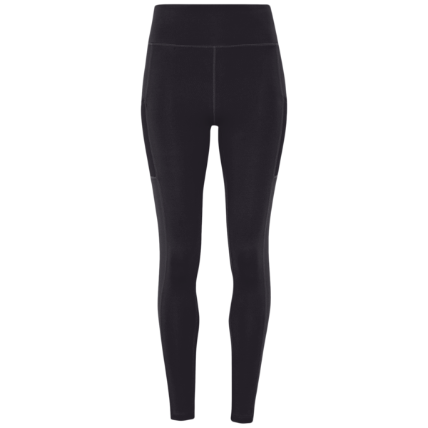 TriDri Women's Mesh Pocket Danica Leggings, Black, Front view