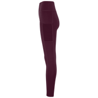 TriDri Women's Mesh Pocket Danica Leggings, Mulberry, Left Side view