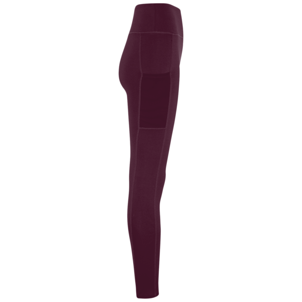 TriDri Women's Mesh Pocket Danica Leggings, Mulberry, Right Side view
