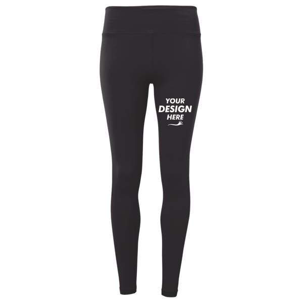 TriDri Women's Performance Leggings, Black, Front view, Mockup
