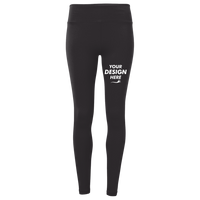 TriDri Women's Performance Leggings, Black, Front view, Mockup