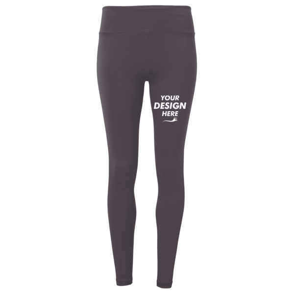 TriDri Women's Performance Leggings, Charcoal, Front view, Mockup