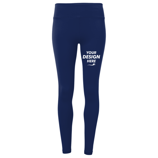 TriDri Women's Performance Leggings, Navy, Front view, Mockup