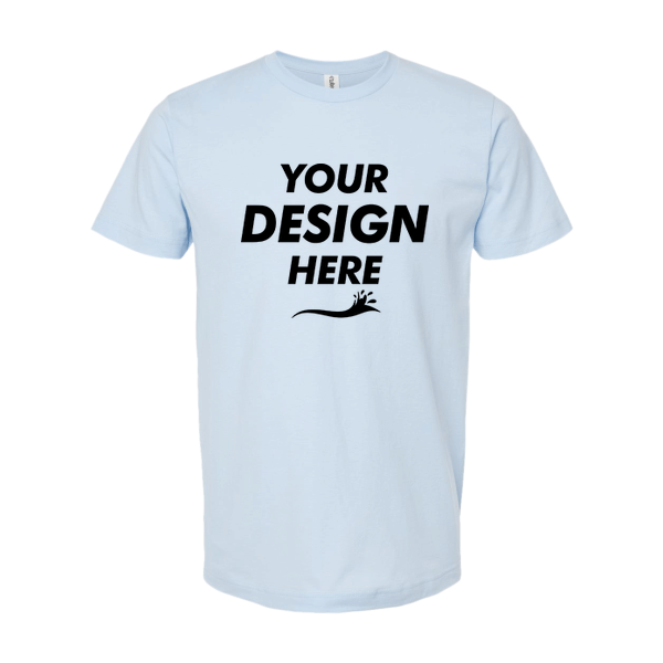 Tultex Fine Jersey T-Shirt, Baby Blue, Front view, Mockup