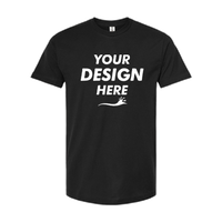 Tultex Fine Jersey T-Shirt, Black, Front view, Mockup