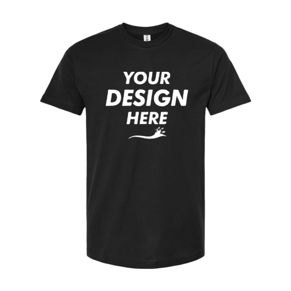 Tultex Fine Jersey T-Shirt, Black, Front view, Mockup