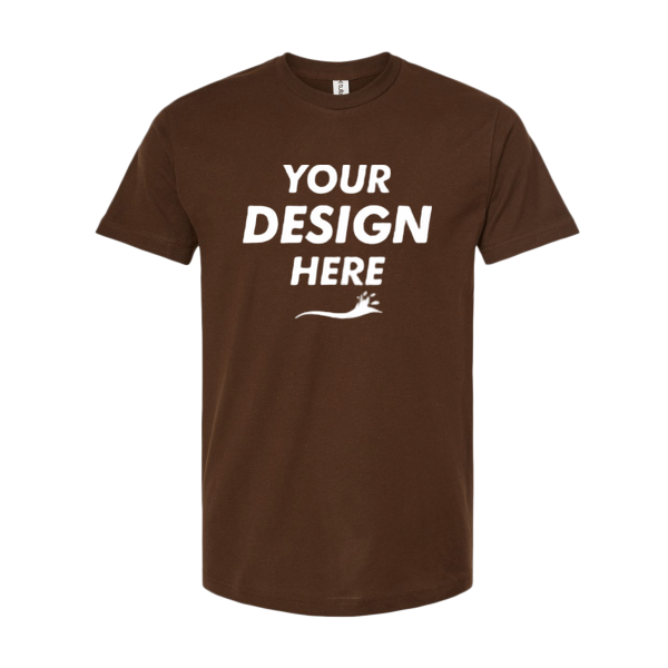 Tultex Fine Jersey T-Shirt, Brown, Front view, Mockup