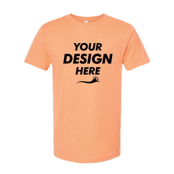 Tultex Fine Jersey T-Shirt, Cantaloupe, Front view, Mockup