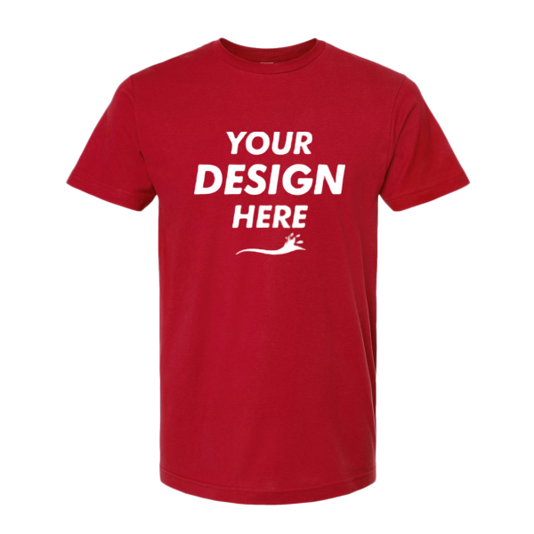 Tultex Fine Jersey T-Shirt, Cardinal, Front view, Mockup