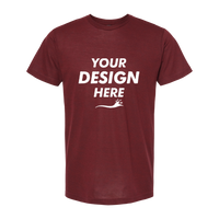 Tultex Men's Tri-Blend T-Shirt, Cardinal Tri Blend, Front view, Mockup