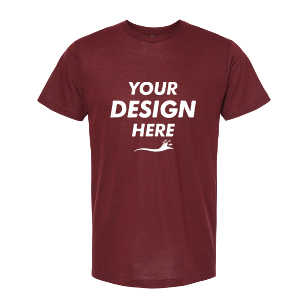 Tultex Men's Tri-Blend T-Shirt, Cardinal Tri Blend, Front view, Mockup
