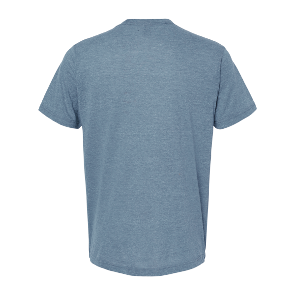 Tultex Men's Tri-Blend T-Shirt, Denim Tri Blend, Back view