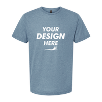 Tultex Men's Tri-Blend T-Shirt, Denim Tri Blend, Front view, Mockup