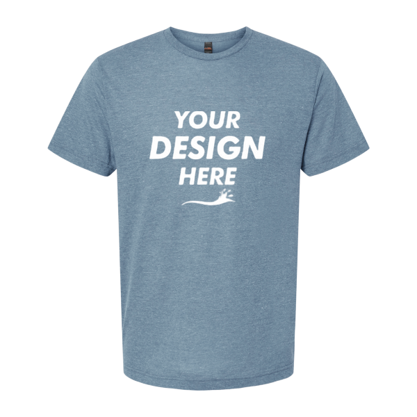 Tultex Men's Tri-Blend T-Shirt, Denim Tri Blend, Front view, Mockup