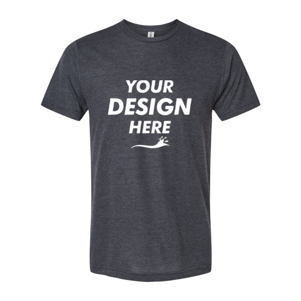 Tultex Men's Tri-Blend T-Shirt, Graphite Tri Blend, Front view, Mockup