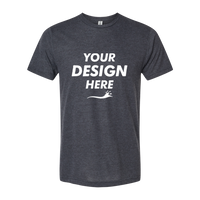 Tultex Men's Tri-Blend T-Shirt, Graphite Tri Blend, Front view, Mockup