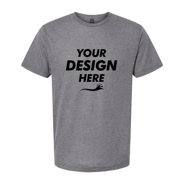 Tultex Men's Tri-Blend T-Shirt, Heather Tri Blend, Front view, Mockup