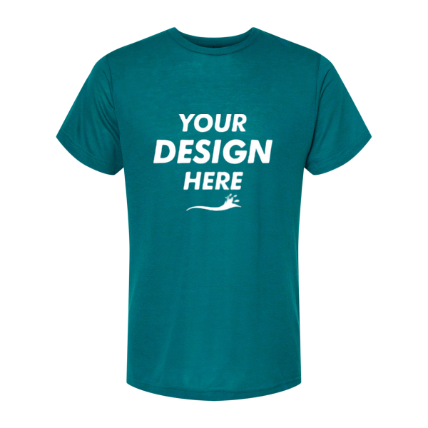 Tultex Men's Tri-Blend T-Shirt, Jade Tri Blend, Front view, Mockup