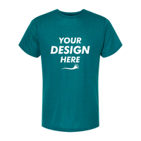Tultex Men's Tri-Blend T-Shirt, Jade Tri Blend, Front view, Mockup