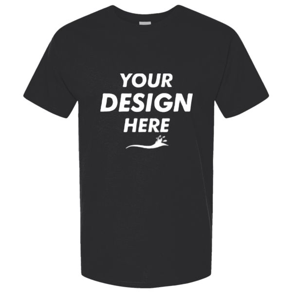 Tultex Unisex Combed CVC T-Shirt, Heather Black, Front view, Mockup