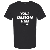 Tultex Unisex Combed CVC T-Shirt, Heather Black, Front view, Mockup