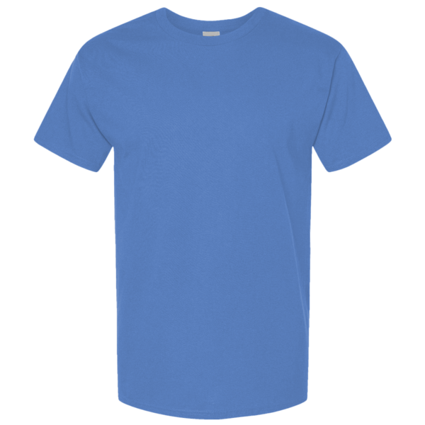 Tultex Unisex Combed CVC T-Shirt, Heather Columbia Blue, Front view