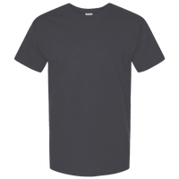 Tultex Unisex Combed CVC T-Shirt, Heather Dark Grey, Front view