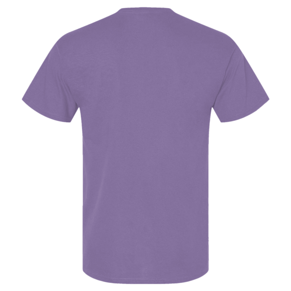 Tultex Unisex Combed CVC T-Shirt, Heather Deep Purple, Back view