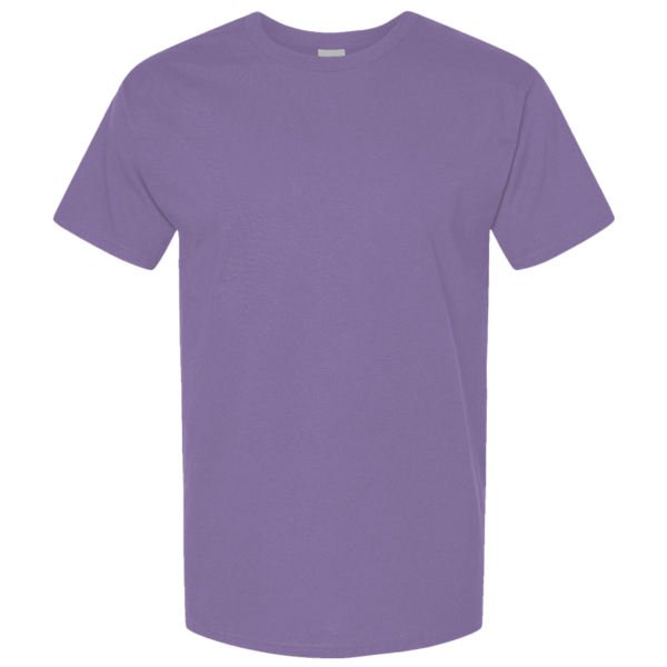 Tultex Unisex Combed CVC T-Shirt, Heather Deep Purple, Front view