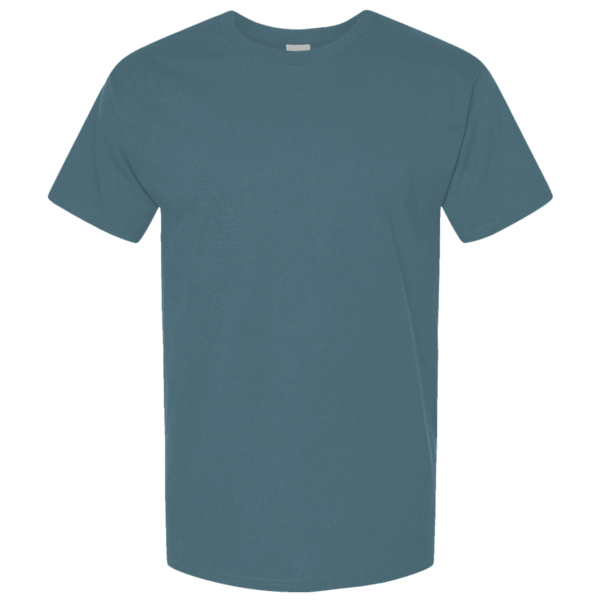 Tultex Unisex Combed CVC T-Shirt, Heather Deep Teal, Front view
