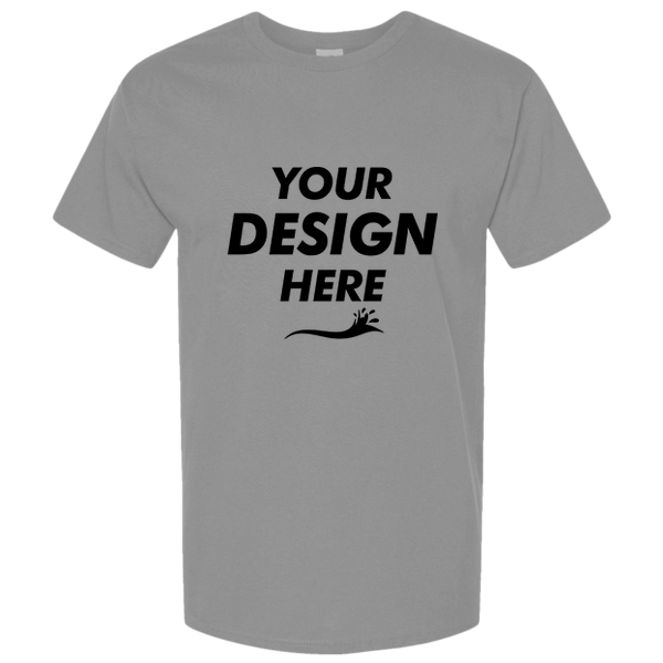 Tultex Unisex Combed CVC T-Shirt, Heather Grey, Front view, Mockup