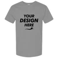 Tultex Unisex Combed CVC T-Shirt, Heather Grey, Front view, Mockup