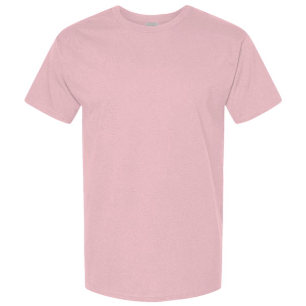 Tultex Unisex Combed CVC T-Shirt, Heather Light Pink, Front view