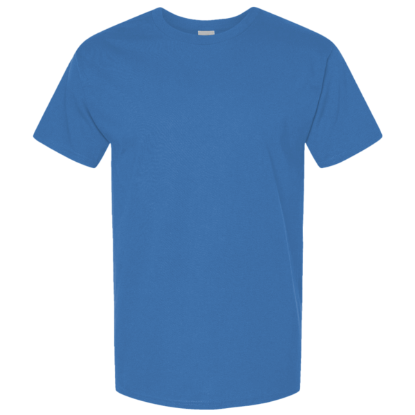 Tultex Unisex Combed CVC T-Shirt, Heather Royal, Front view