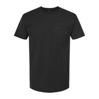 Tultex Unisex Heavyweight Jersey Pocket T-Shirt, Black, Front view