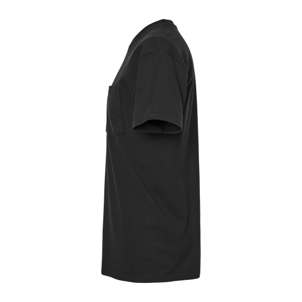 Tultex Unisex Heavyweight Jersey Pocket T-Shirt, Black, Left Sleeve view