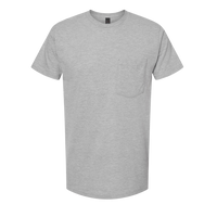 Tultex Unisex Heavyweight Jersey Pocket T-Shirt, Heather Grey, Front view