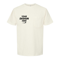 Tultex Unisex Heavyweight Jersey Pocket T-Shirt, Natural, Front view, Mockup