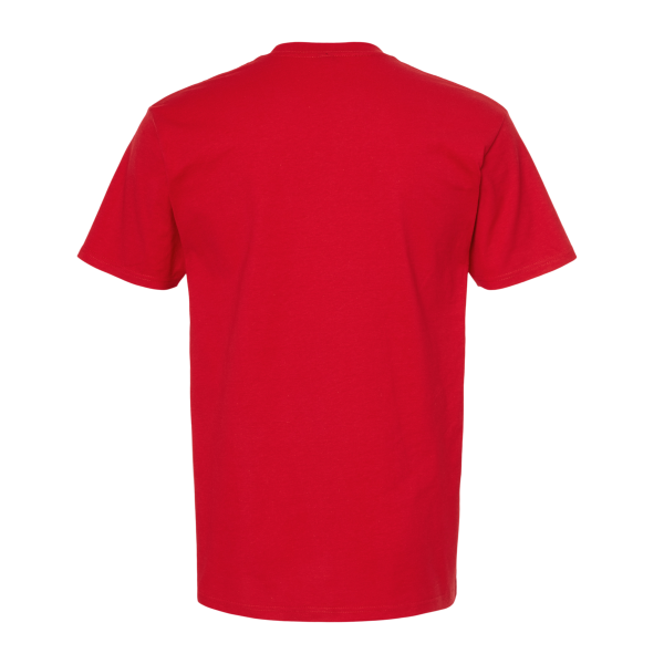 Tultex Unisex Heavyweight Jersey Pocket T-Shirt, Red, Back view