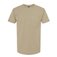 Tultex Unisex Heavyweight Jersey Pocket T-Shirt, Sand, Front view
